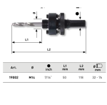 Arbre de montage 7/16" avec mèche centre - KRAFTWERK