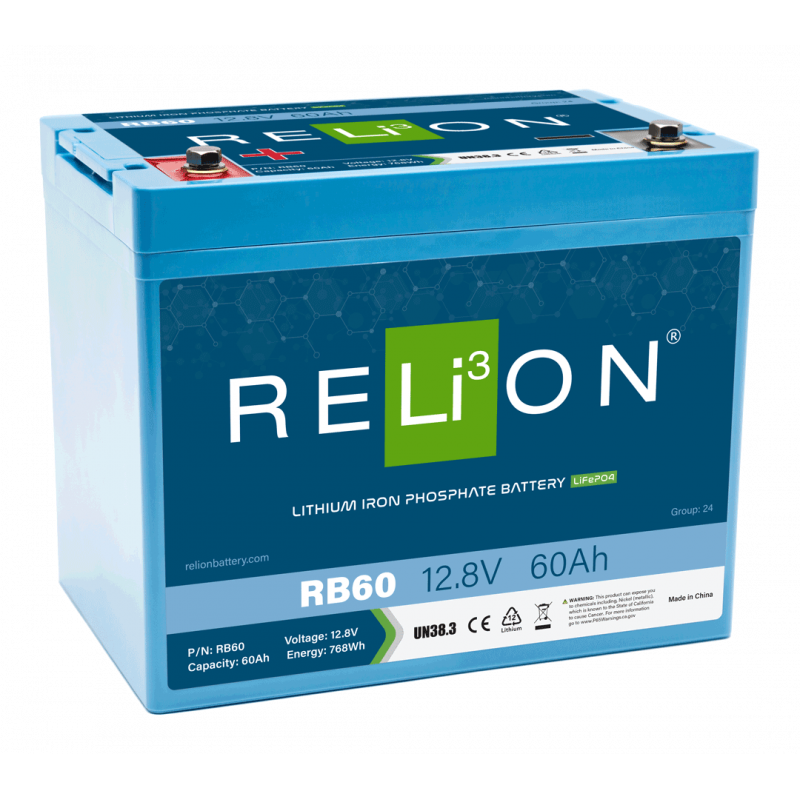 Batterie Lithium 12.8 V - 60 Ah - 4SC - LiFePO4 - RELiON