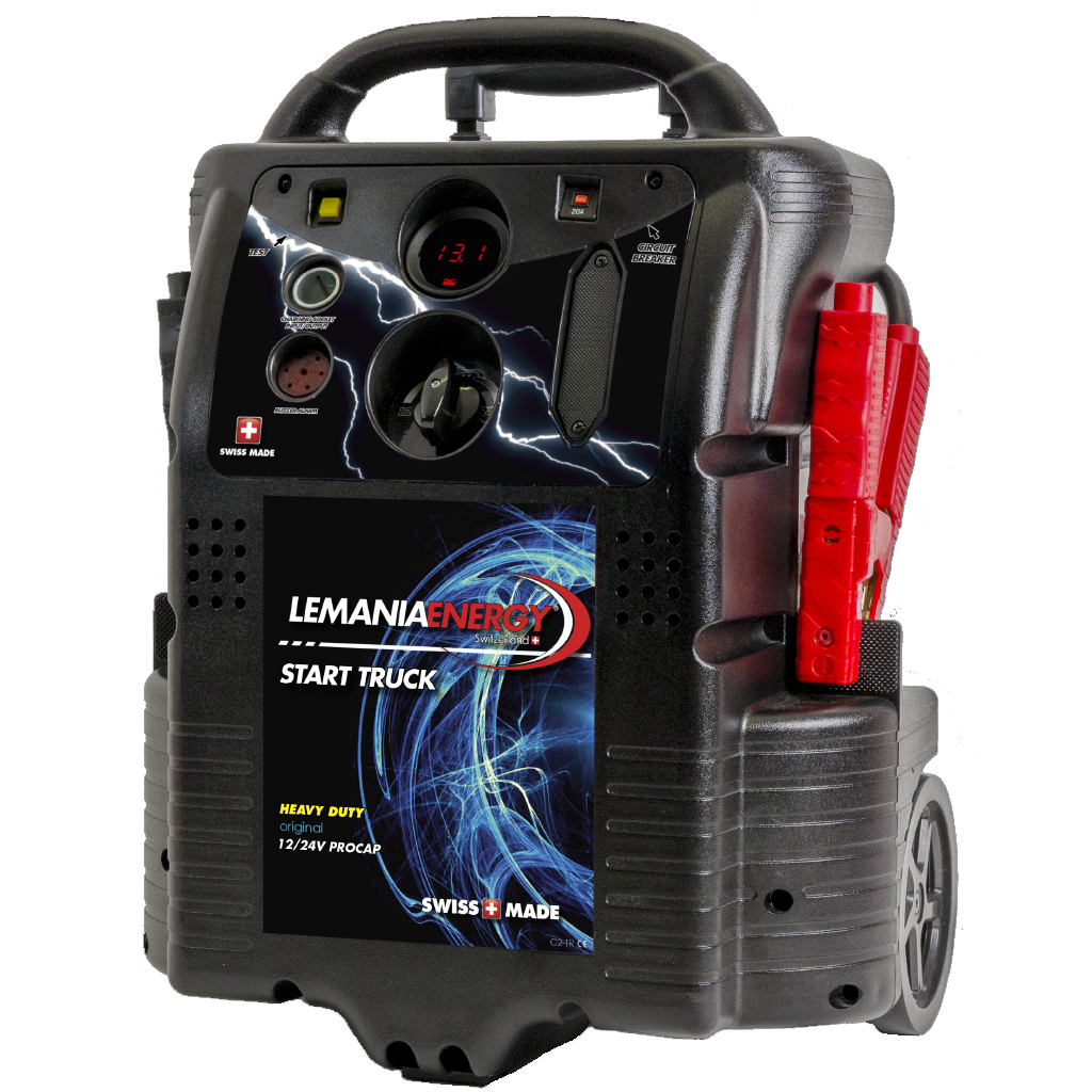 Booster PROCAP Trolley avec supercondensateurs 12/24V - Démarrage 4400 A - Pointe 18000 A - Lemania Energy