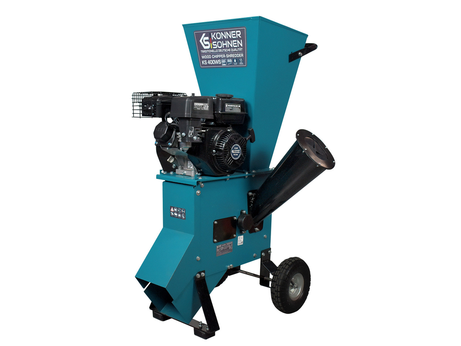 Broyeur pour copeaux et déchets de bois KS 400WS - Essence - 6.5 CV - Démarrage manuel - Könner & Shönen