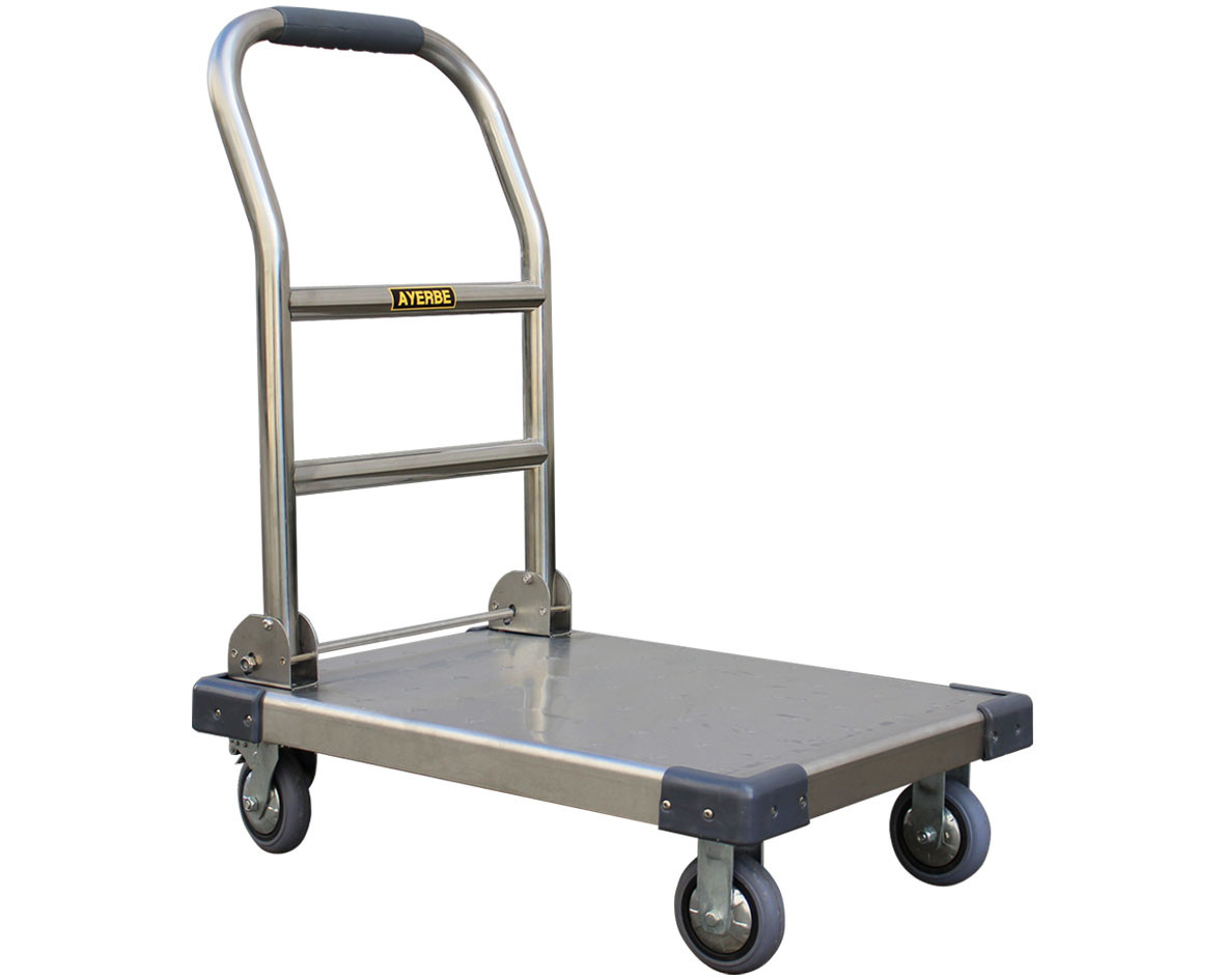 Chariot AY-600-PLAT-INOX - Plateforme en Inox fixe - Charge utile 600 kg - AYERBE