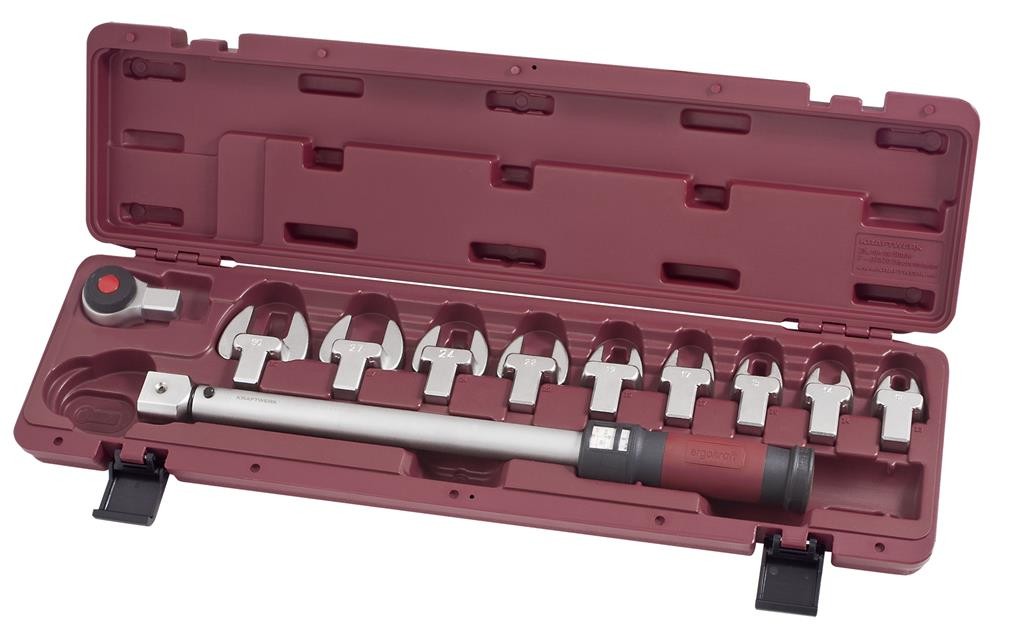 Coffret de clé dynamométrique à déclenchement sensoriel dentures fines 1/2" 11 pièces 65-335 Nm (50-520 Lb.ft) - KRAFTWERK