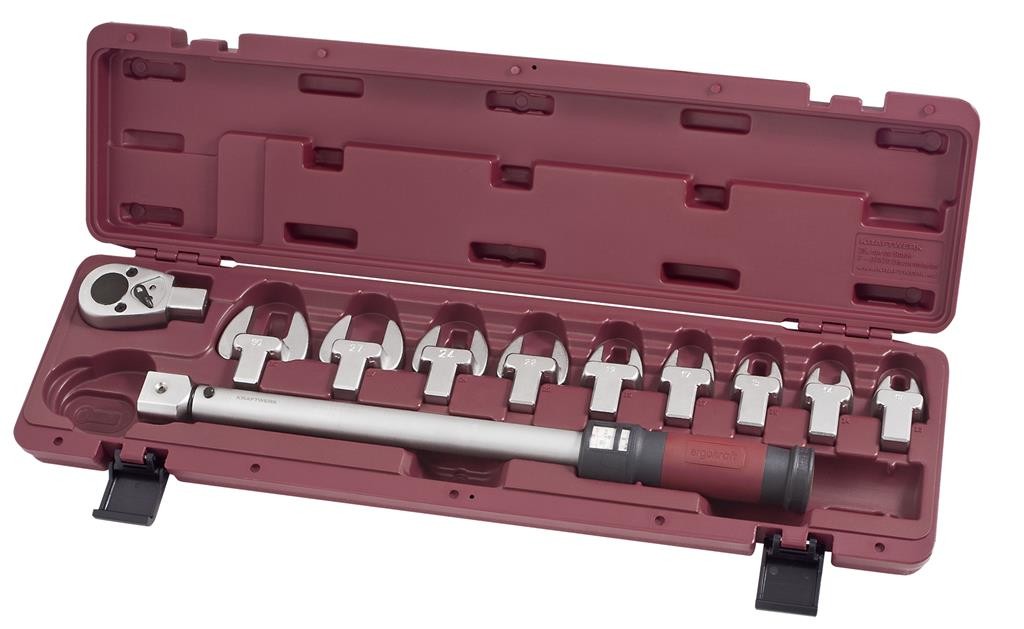 Coffret de clé dynamométrique à déclenchement sensoriel haute performance 1/2" 11 pièces 40-200 Nm (30-150 Lb.ft) - KRAFTWERK