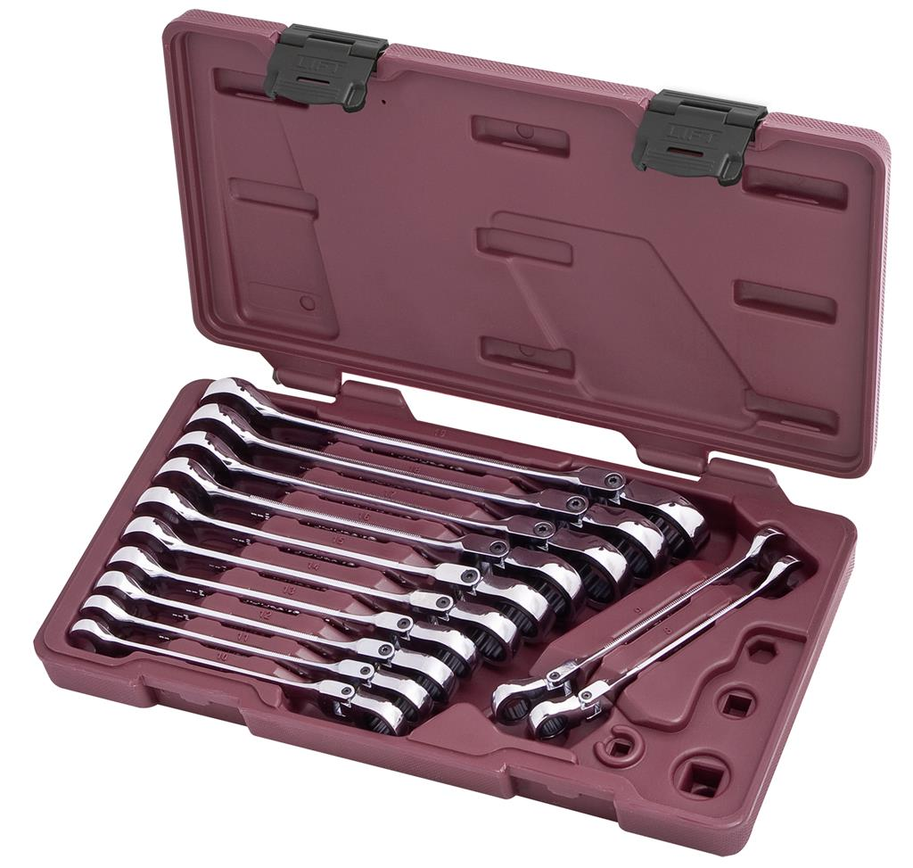 Coffret de Clé mixte à cliquet, Clickraft, flexible, 12 pièces - 8 à 19 mm - KRAFTWERK