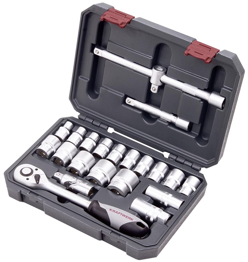 Coffret de douilles Basic Line 1/2", 22 pièces - KRAFTWERK