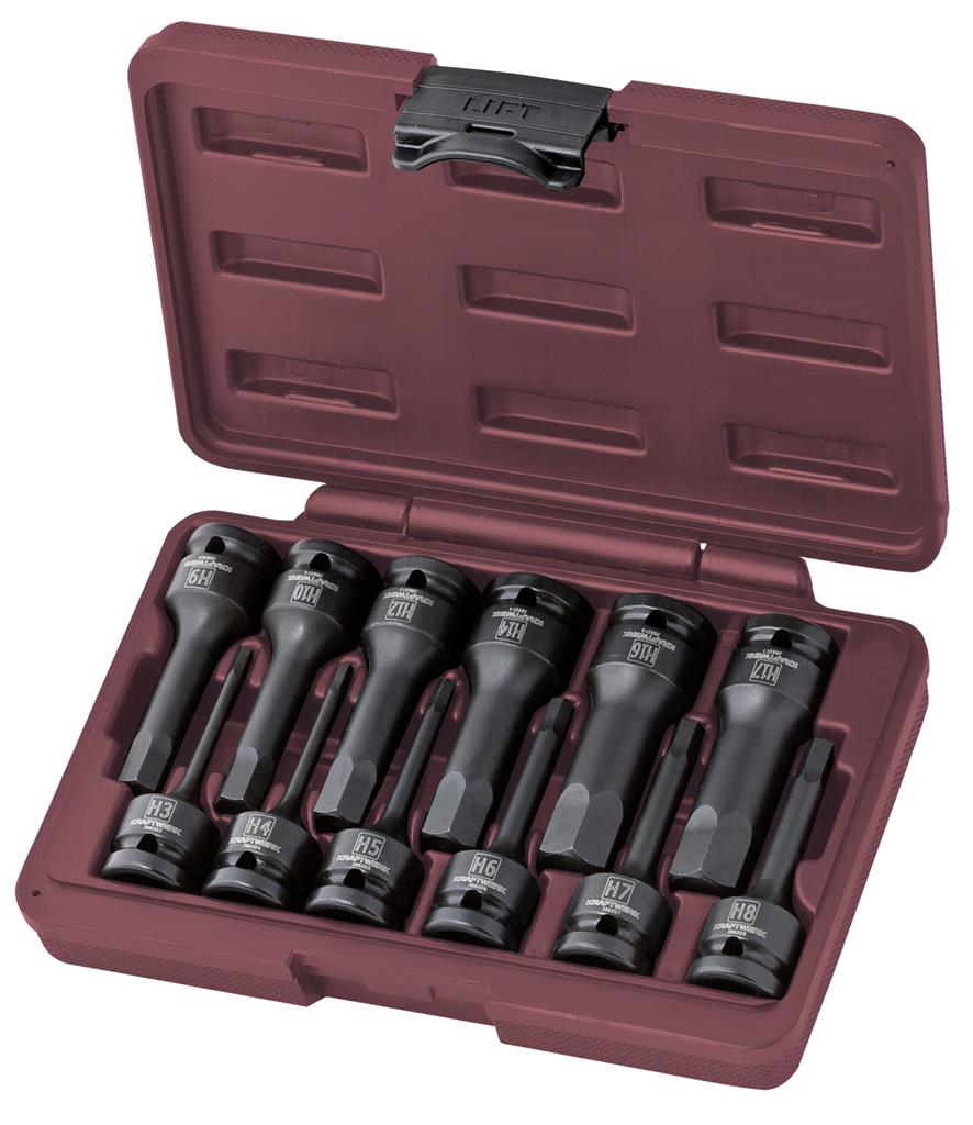 Coffret de douilles impact pour vis à six-pans creux, 1/2", 12 pièces - KRAFTWERK