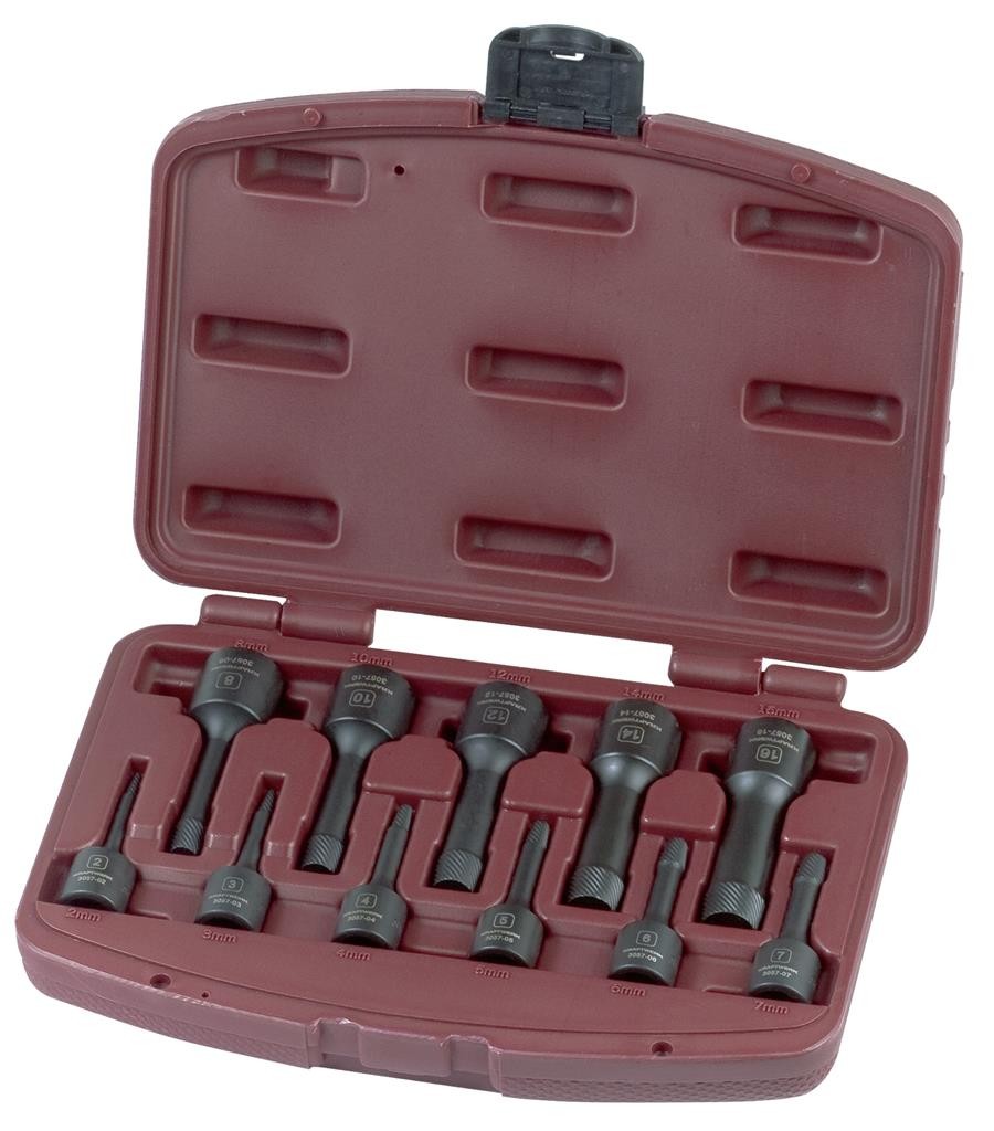 Coffret d'extracteurs de boulons, 3/8" + 1/2", 11 pièces - KARFTWERK