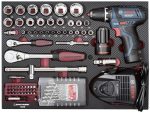 Coffret d?outils Pro Line avec perceuse/ visseuse sans fil BOSCH, 1/4?+ 1/2?, 264 pièces - KRAFTWERK