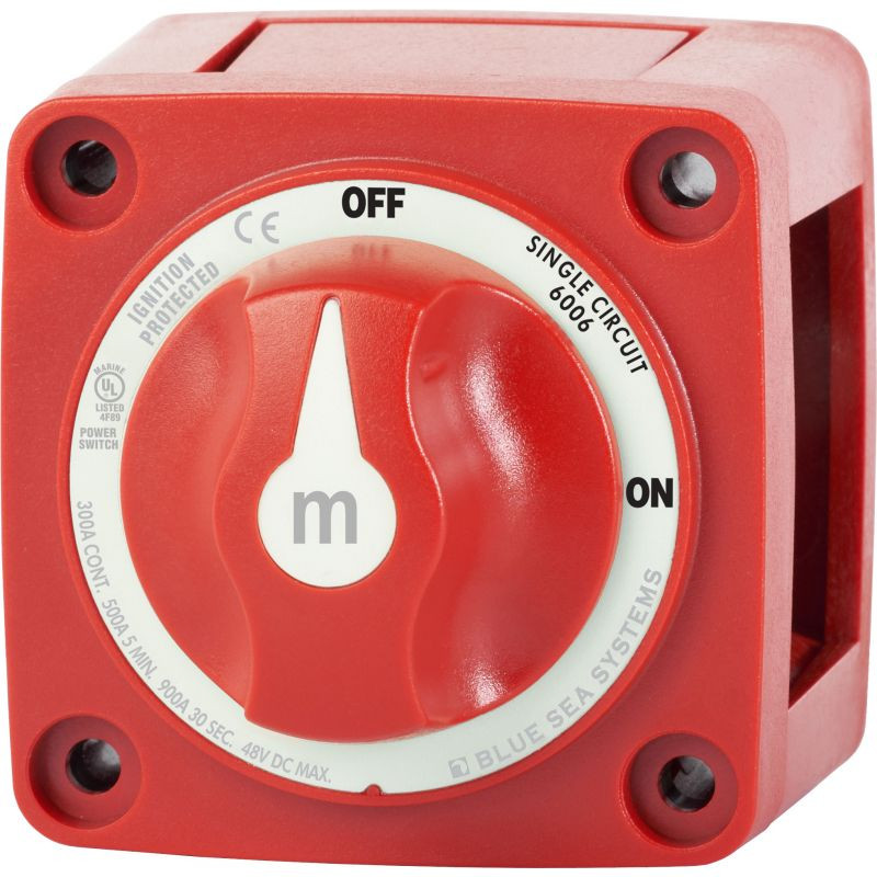 Coupe-batterie série M On-Off avec bouton - 300A - Blue Sea Systems