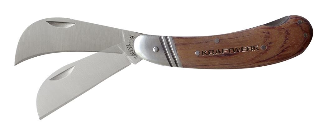 Couteau d?électricien double lame - Lame courbée avec verrouillage - KRAFTWERK
