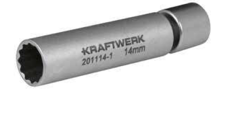 Douille pour bougies d?allumage articulée, 3/8", 14 mm - KRAFTWERK