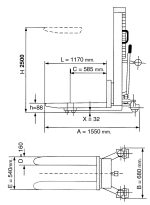 Gerbeur manuel AY-2500-APM - Hauteur de levage 2500 mm - Charge utile 1000 kg - AYERBE