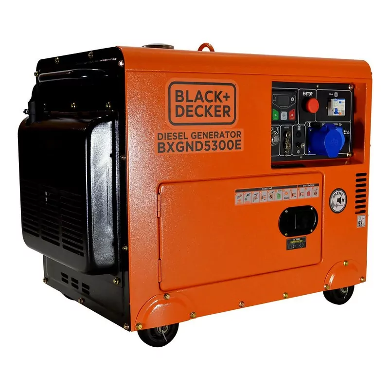 Groupe électrogène BXGND5300E diesel - 5 kW - Monophasé 230V - Installation solaire - 72 dB(A) - BLACK & DECKER