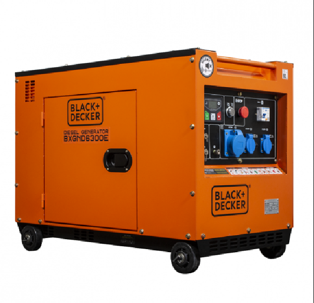 Groupe électrogène BXGND6300E diesel - 6.3 kW - 230V - Insonorisé - Démarrage électrique - 70 dB(A) - BLACK & DECKER