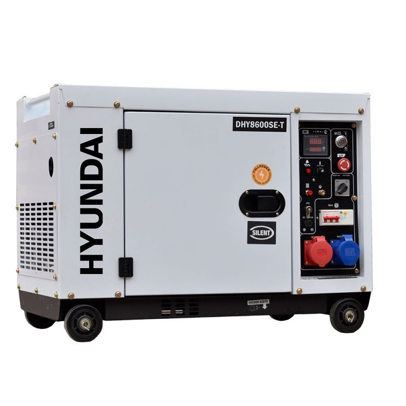 Groupe électrogène DHY8600SE-T- Diesel - Monophasé 6 KW Triphasé 7.9 kVA - AVR - Installation solaire - HYUNDAI