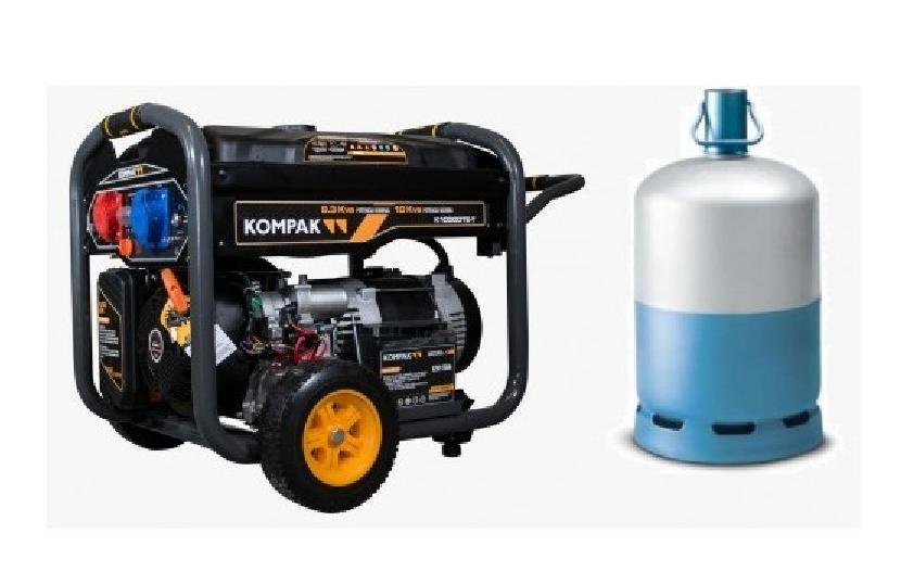 Groupe électrogène K10000TET-DF ESSENCE/GAZ - 7.2/8 kW - Monophasé/Triphasé - AVR - Démarrage manuel/Electrique - KOMPAK