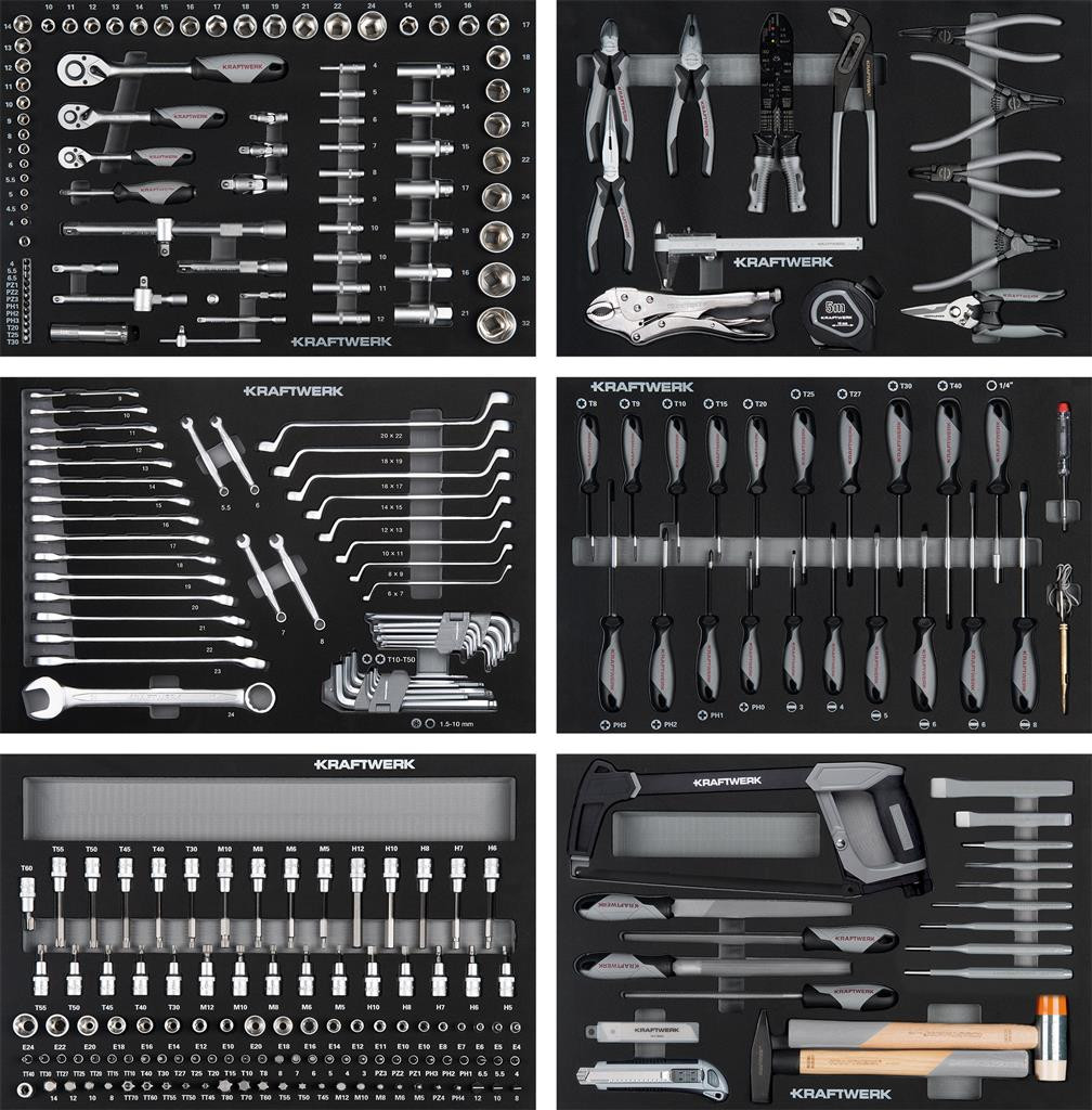 Insert 304 outils d'atelier pour servante d'atelier B107 et B117 - KRAFTWERK