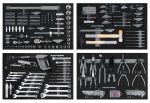 Insert avec 337 outils pour servante d'atelier - 4 plateaux - KRAFTWERK