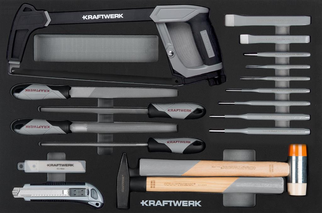 Insert Basic Line avec 27 outils de frappe, de coupe et limes - 60x40 cm - KRAFTWERK