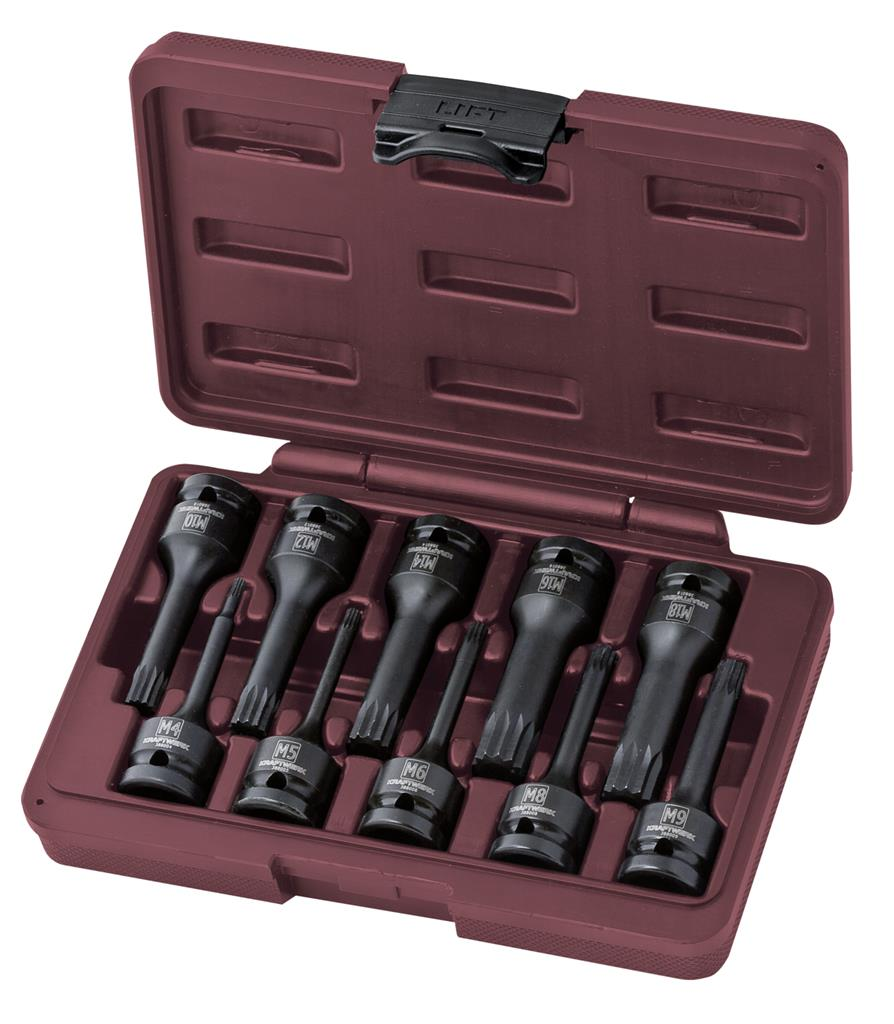 Jeu 10 douilles impact à dentures multiple XZN à chocs - KRAFTWERK