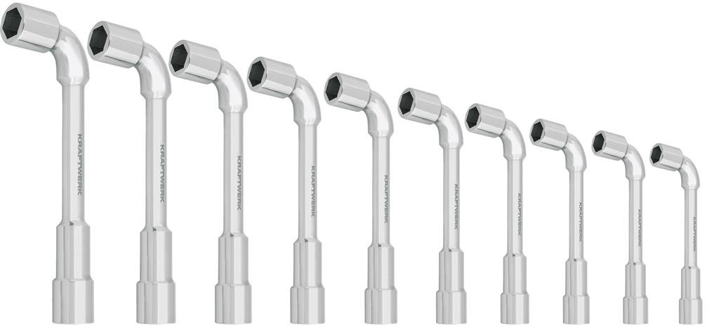 Jeu de 10 clés à pipe débouchées 6 x 6 pans de 8 à 19 mm - KRAFTWERK