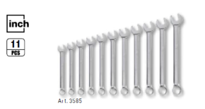 Jeu de 11 clés combinées en pouce polies miroir 3/8" à 1" - KRAFTWERK