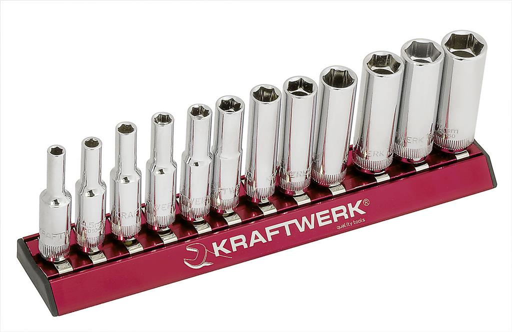 Jeu de 12 Douilles longues 6 Pans MAGALU 1/4" - KRAFTWERK
