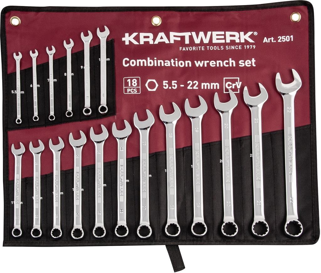 Jeu de 18 clés combinées COMBI 5.5 à 22 mm - KRAFTWERK