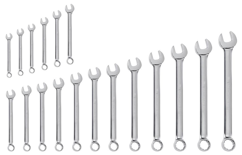 Jeu de 18 clés combinées polies miroir 5.5 à 22 mm - KRAFTWERK