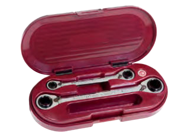 Jeu de 2 clés polygonales à cliquet réversible 8 en 2 - KRAFTWERK