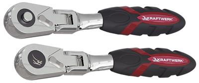 Jeu de 2 micro cliquets réversibles articulés 1/4" - KRAFTWERK