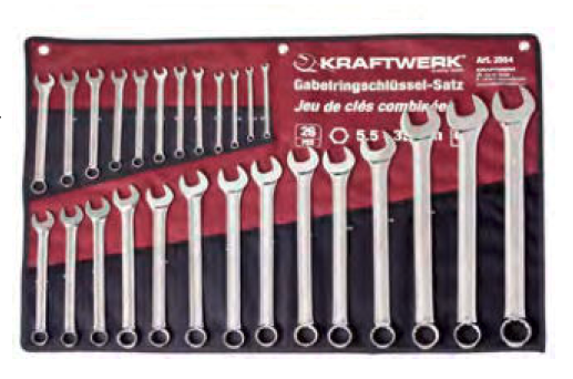Jeu de 26 clés combinées 5.5 à 32 mm avec trousse - KRAFTWERK