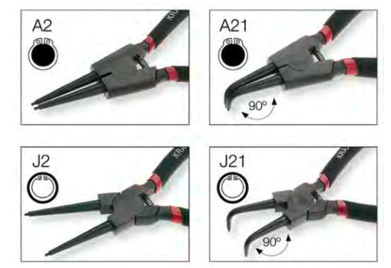 Jeu de 4 pinces pour circlips - KRAFTWERK