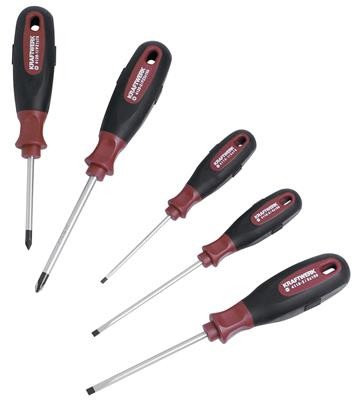 Jeu de 5 tournevis pour vis à fente et Pozidriv Ergokraft - KRAFTWERK