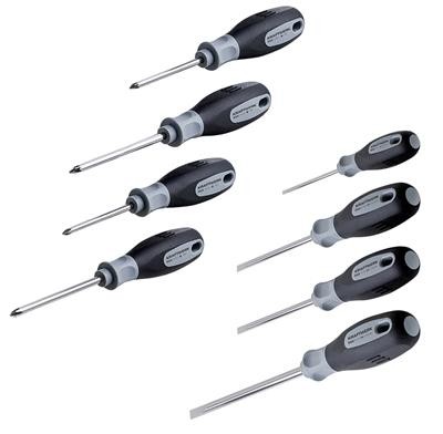 Jeu de 8 tournevis en acier inoxydable pour vis à fente, Phillips et Pozidriv - KRAFTWERK