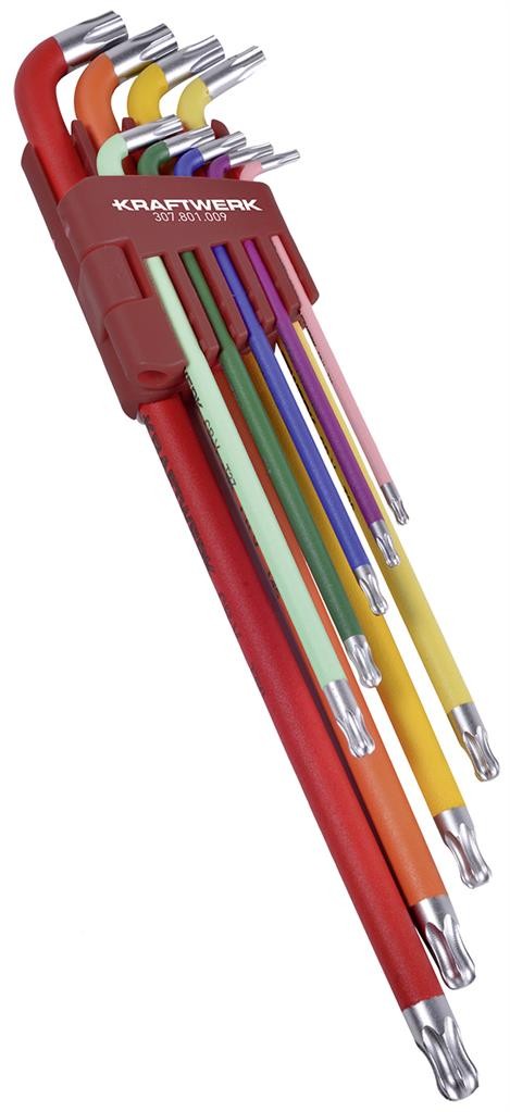 Jeu de 9 clés mâles coudées XXL - TX à tête sphérique - T10 à T50 - KRAFTWERK