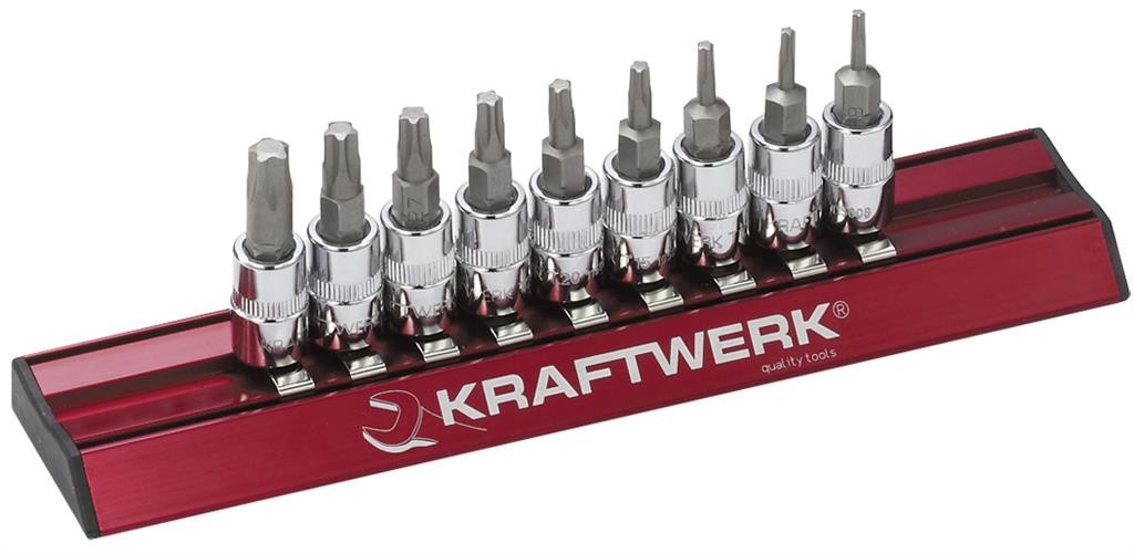 Jeu de 9 douilles-embouts TX 5 pans 1/4" - KRAFTWERK