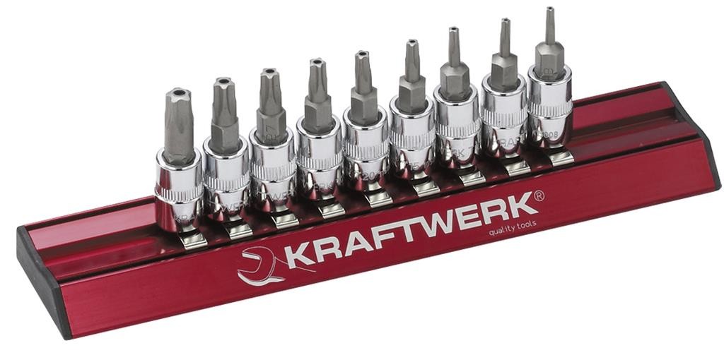 Jeu de 9 douilles-embouts TX 5 pans creux 1/4" - KRAFTWERK