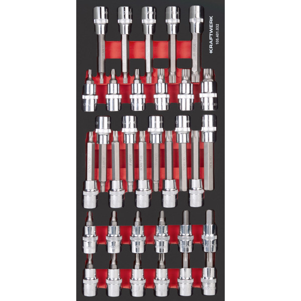 Jeu de clés à douilles PRO LINE EVA3 1/2" inlay 20x40 avec 33 outils - KRAFTWERK