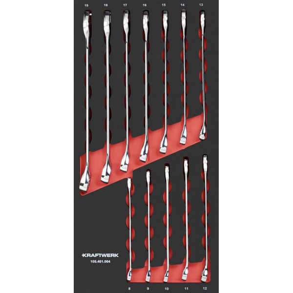 Jeu de clés combinées Inlay 20x40 avec 12 outils - KRAFTWERK