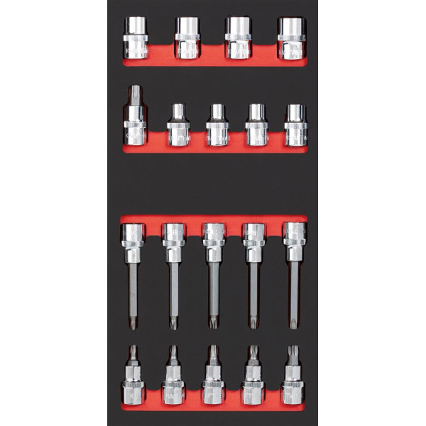 Jeu de douilles 1/2" TX inlay 20x40 avec 19 outils - KRAFTWERK