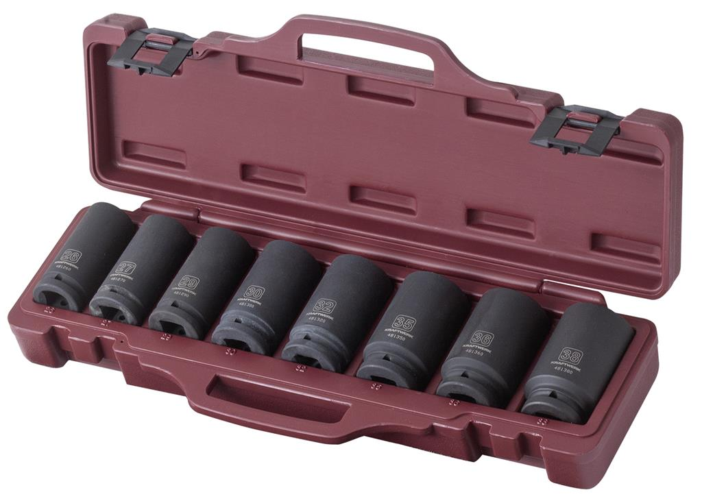 Jeu de douilles longues impact 3/4" 8 pièces - KRAFTWERK