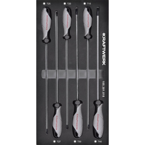 Jeu de tournevis longs TX insert 40x20 avec 6 outils - KRAFTWERK