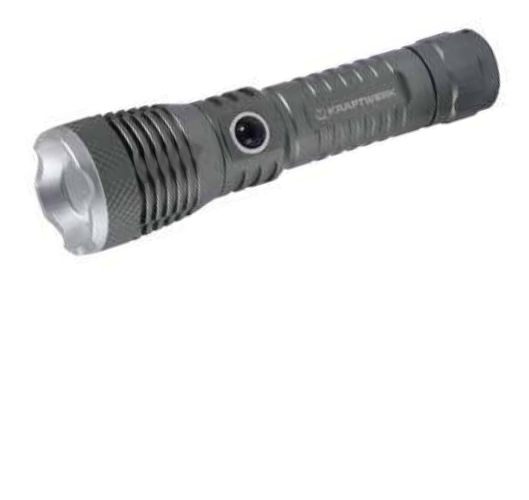 Lampe de poche aluminium, rechargeable avec zoom - LED 6W - KRAFTWERK
