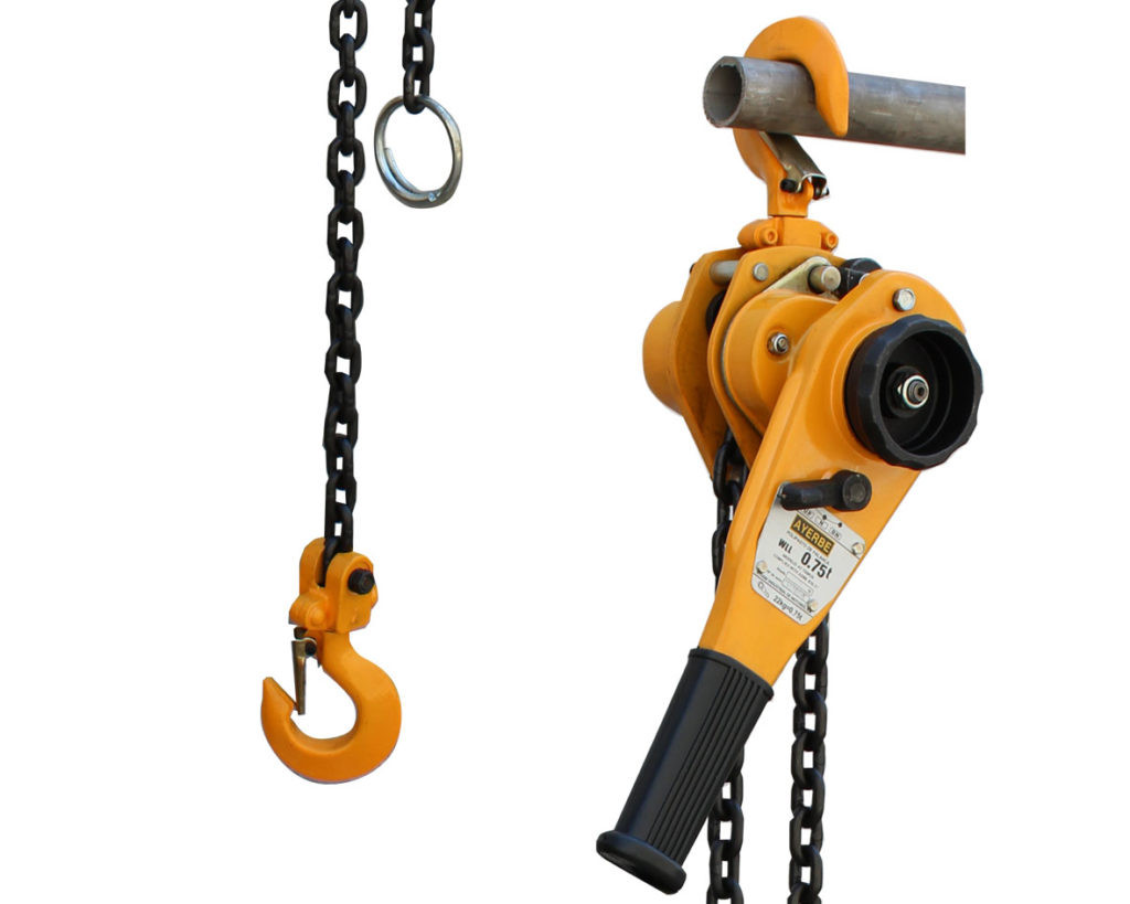 Palan à chaine avec levier AY-750-PLN-3M - Capacité max 750 kg - 3 m - AYERBE