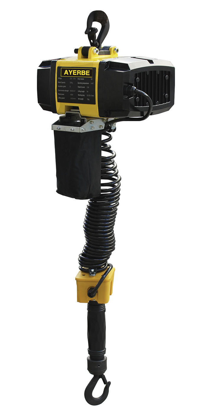 Palan à chaine électrique AY-200-CONTROL-CROCHET - Capacité max 200 kg - Elévation 5 m - 450W - 230V - AYERBE