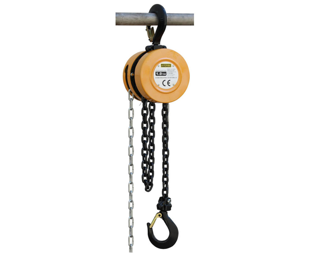 Palan à chaine manuel AY-2000-P- Capacité max 2000 kg - 2.5 m - 2 chaînes - AYERBE