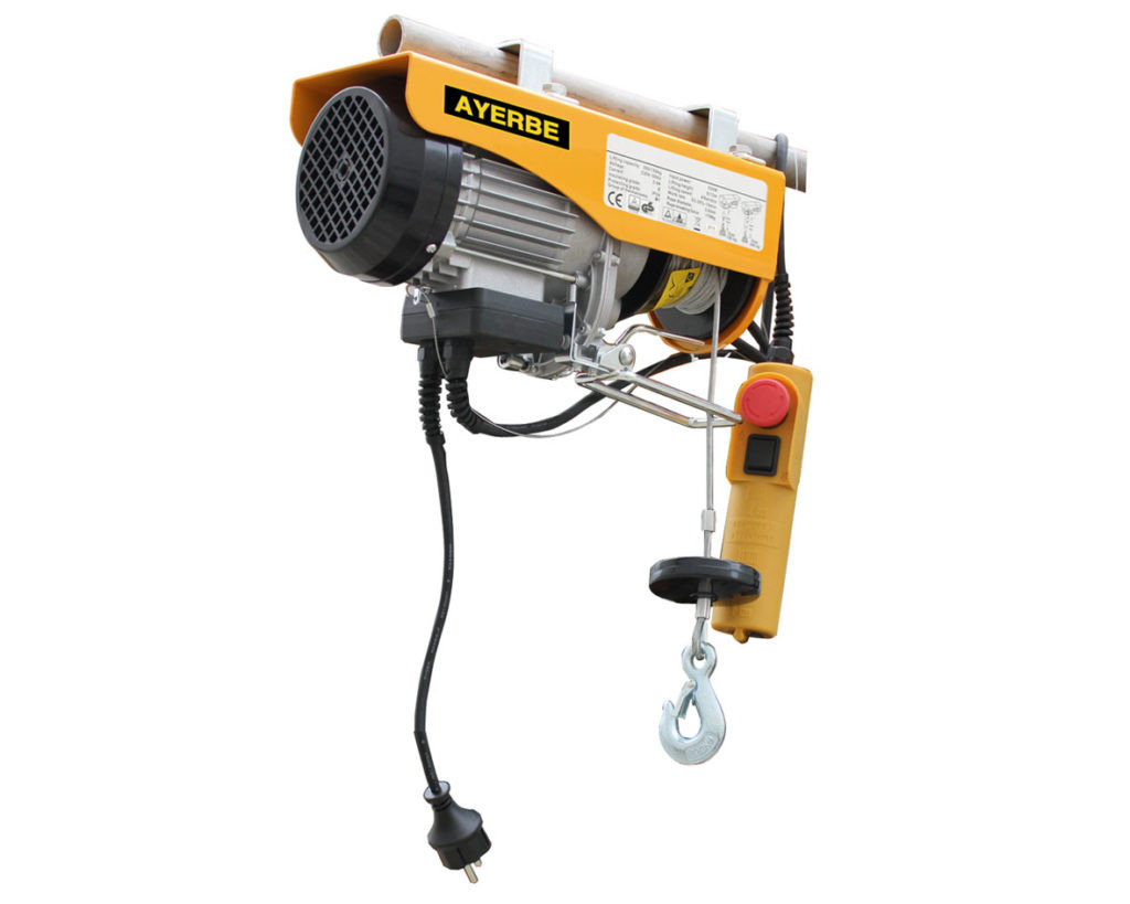 Palan électrique AY-200/400 - 200 kg/12 m et 400 kg/6 m - 900W - 230V - AYERBE