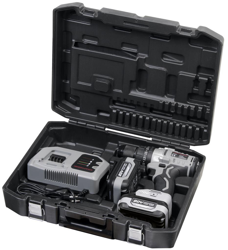 Perceuse visseuse à percussion sans fil 20V 4Ah 100Nm - 2 batteries - 1 chargeur - KRAFTWERK