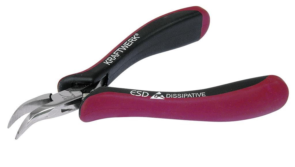 Pince électronique à bec demi-rond lisse coudé 45° Hightech - 115 mm - KRAFTWERK